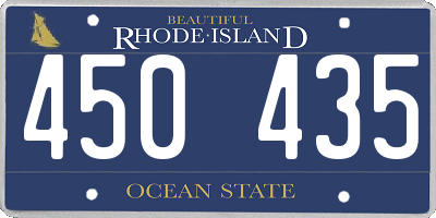 RI license plate 450435