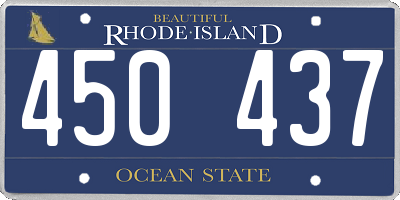 RI license plate 450437