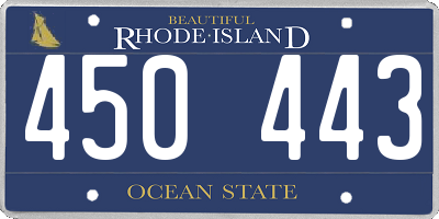 RI license plate 450443