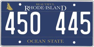 RI license plate 450445