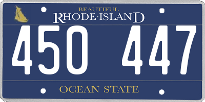 RI license plate 450447