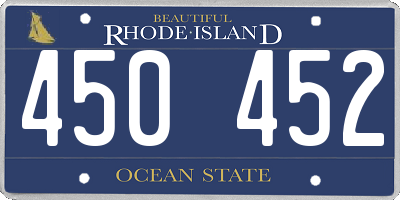 RI license plate 450452