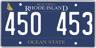 RI license plate 450453