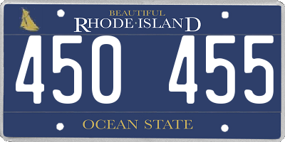 RI license plate 450455