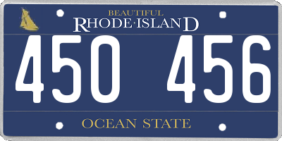 RI license plate 450456