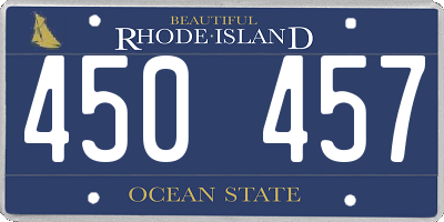 RI license plate 450457