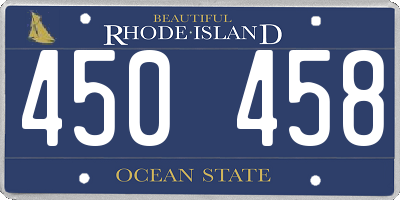 RI license plate 450458