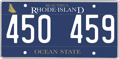RI license plate 450459