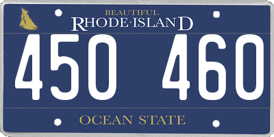 RI license plate 450460