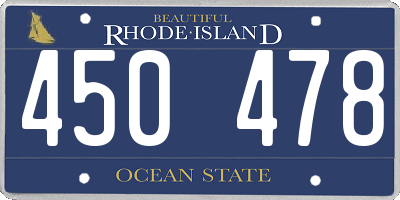 RI license plate 450478
