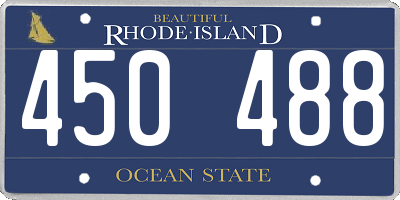 RI license plate 450488
