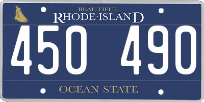 RI license plate 450490