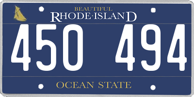RI license plate 450494