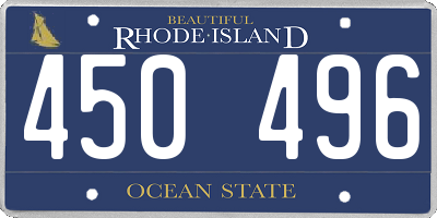 RI license plate 450496