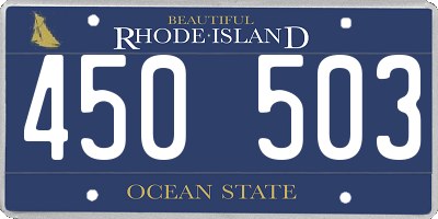 RI license plate 450503