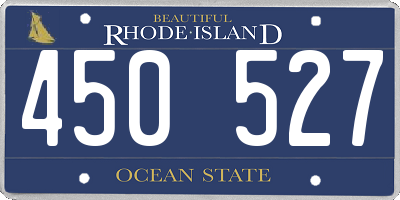 RI license plate 450527