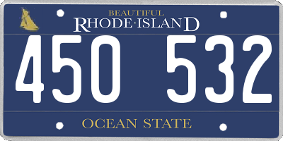 RI license plate 450532