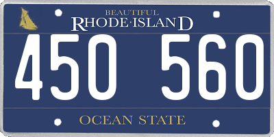 RI license plate 450560