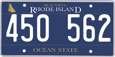 RI license plate 450562