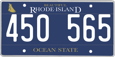 RI license plate 450565
