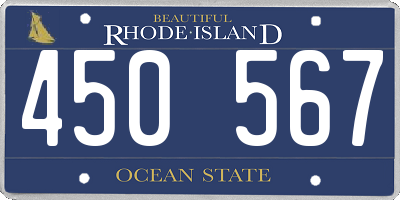 RI license plate 450567