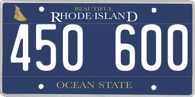 RI license plate 450600