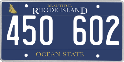 RI license plate 450602
