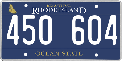RI license plate 450604