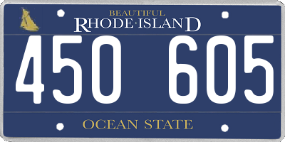 RI license plate 450605
