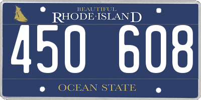 RI license plate 450608