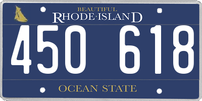 RI license plate 450618