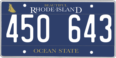 RI license plate 450643