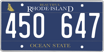 RI license plate 450647
