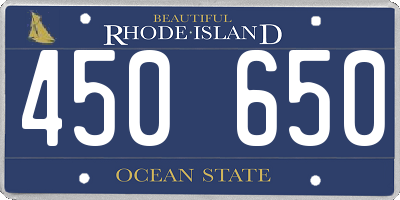 RI license plate 450650