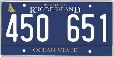 RI license plate 450651