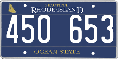 RI license plate 450653