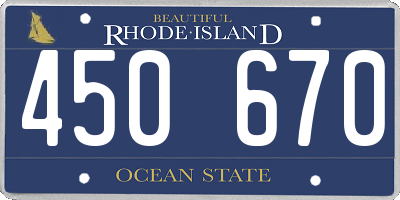 RI license plate 450670