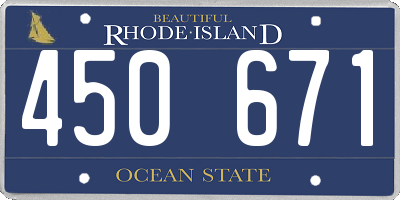 RI license plate 450671