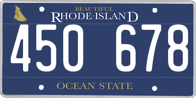RI license plate 450678