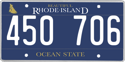 RI license plate 450706