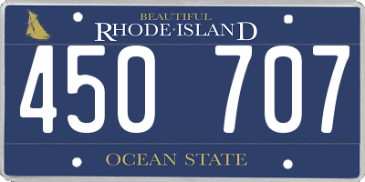 RI license plate 450707