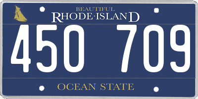 RI license plate 450709