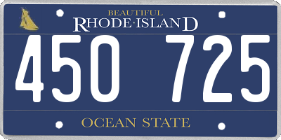 RI license plate 450725
