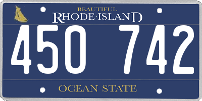 RI license plate 450742