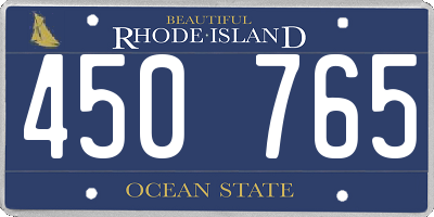 RI license plate 450765