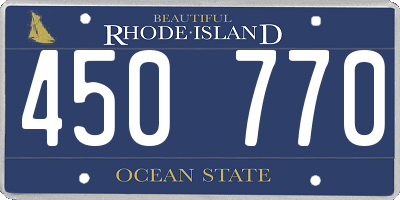 RI license plate 450770