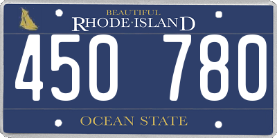 RI license plate 450780