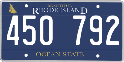 RI license plate 450792
