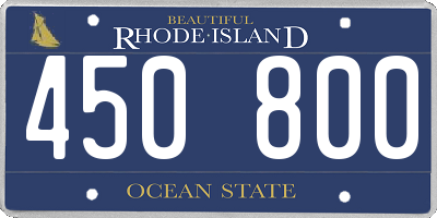 RI license plate 450800