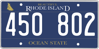 RI license plate 450802